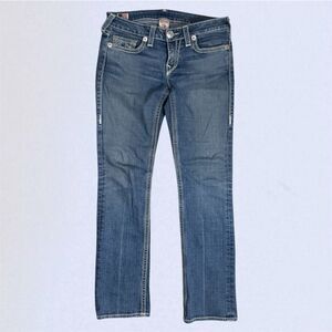 True Religion Womens Johnny Big QT Blue Straight Leg Jeans Size 30